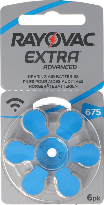 Actual product image Rayovac Hearing aid battery H675MF No. 675 PR44 Extra Advanced, 630mAh 6 pieces in blister pack (6 pcs., PR44, 630 mAh)