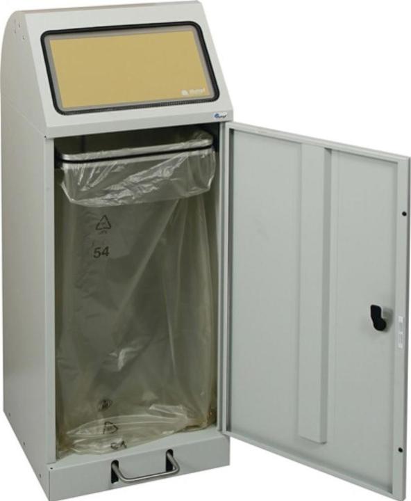 Collecteur de déchets 70 l H1000xL400xP380mm gris clair, RAL 7035 avec support pour sacs poubelle (70 l)