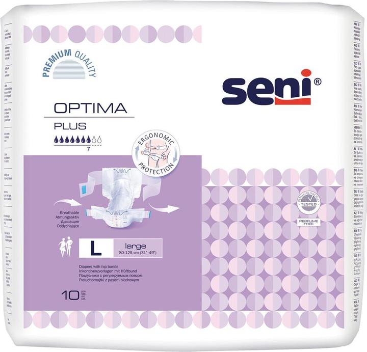 Produktbild Seni Optima Plus Vorlagen mit Hüftbund atmungsaktiv Hüftumfang 80-125cm 7 Tropfen (10 x, Large)