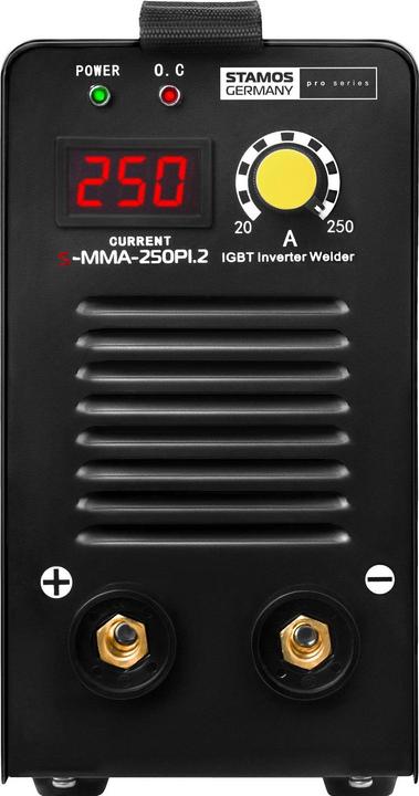 Produktbild Stamos Schweissgerät E Hand Elektroden mma Schlauchpaket 8 Meter LED Anzeige 250A