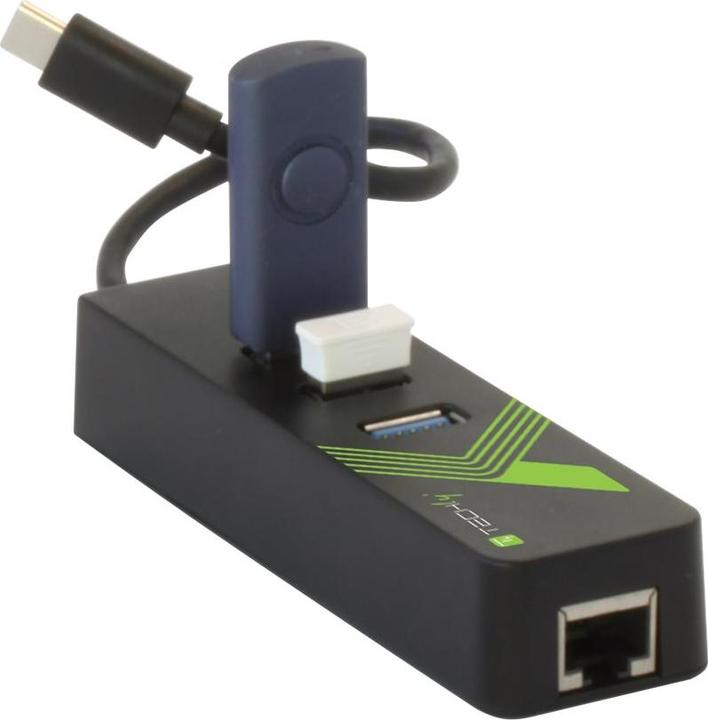 Actual product image Techly IDATA-USB-ETGIGA-3C2 (USB-A, 4 Ports)