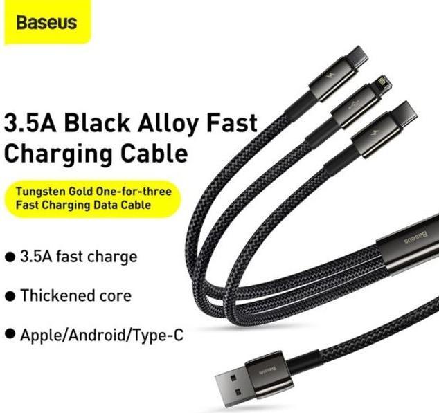 Produktbild Baseus USB A – USB C, Lightning, USB Micro B (1.50 m, USB 2.0, 66 W)