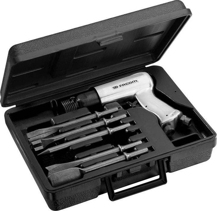 Image du produit Facom Marteau burineur pneumatique, burin, poinçon | Jeu en coffret plastique, 6 pièces