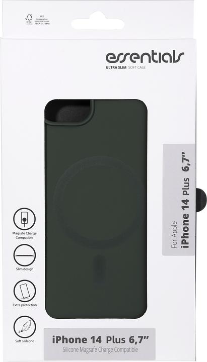 Produktbild Essentials iPhone 14 Plus Silicone Mag Back Cover - Green (Apple iPhone 14 Plus)
