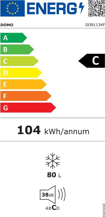 Energy Label Domo DO91134F (Stand-alone, 80 l)