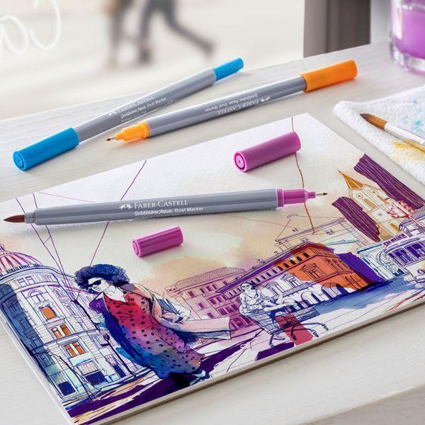 Produktbild Faber-Castell Goldfaber Aqua Dual Marker Fantasy 6x (Mehrfarbig, 6 x)