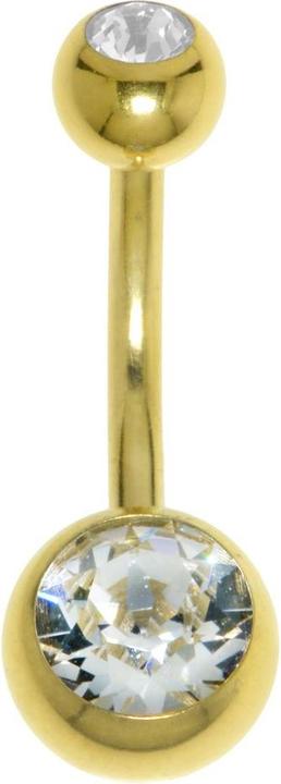 Produktbild Bijouteria Bauchpiercing (Chirurgenstahl 316L, PVD Beschichtung (goldfarbig), Premium Kristall)