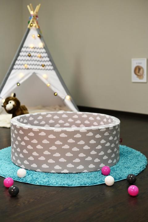 Produktbild Knorrtoys Bällebad soft - "Grey white clouds" - 300 balls creme/grey/rose (ca. 6cm Durchmesser)