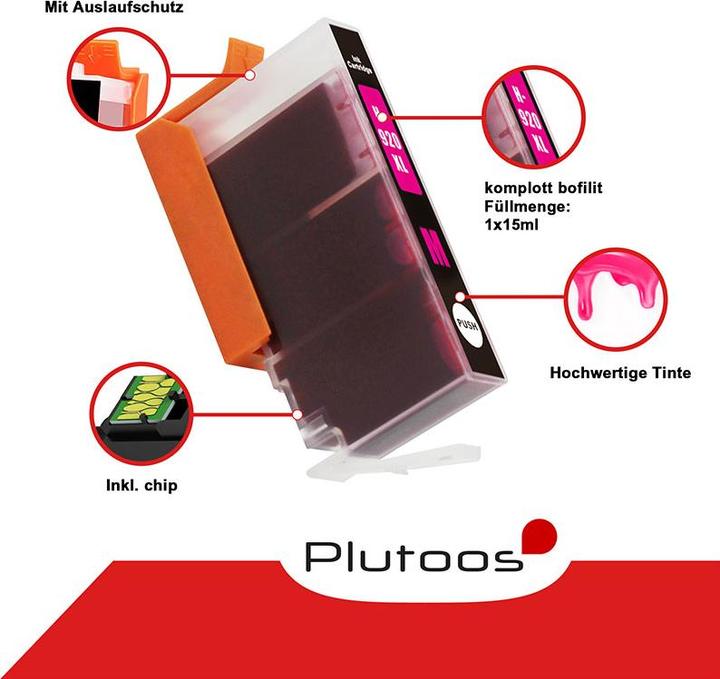 Produktbild Plutoos HP 920XL Patronen XXL kompatibel, 4er Farbset (M, Y, C, BK)