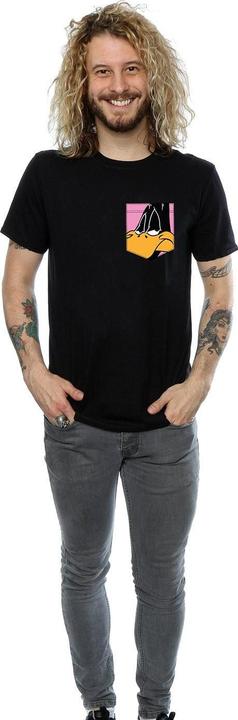Immagine prodotto Looney Tunes Daffy Duck Face Faux Pocket Maglietta Uomo (L)