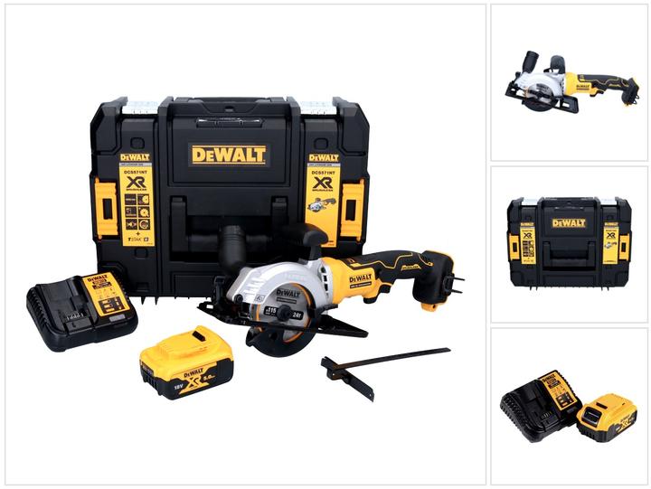 DeWalt DCS 571 P1 Battery hand-held circular saw 18 V 115 mm Brushless + 1x battery 5.0 Ah + charger +