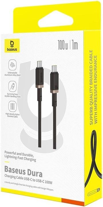 Immagine prodotto Baseus Dura Cavo di ricarica rapida da Tipo C a Tipo C 100 W da 1 m Nero Oro (1 m)