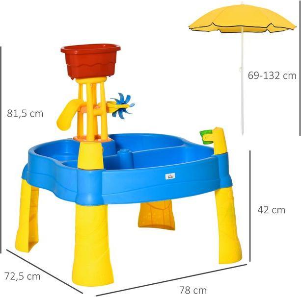 Immagine prodotto Swisshandel24 Tavolo da gioco con sabbia e acqua Set da gioco 2 in 1 per attività all'aperto con sabbia e acqua