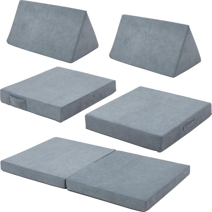 Actual product image En.Casa Spielsofa Norhulta 5-tlg. 120x66x46 cm Cord Grau (Children sofa)