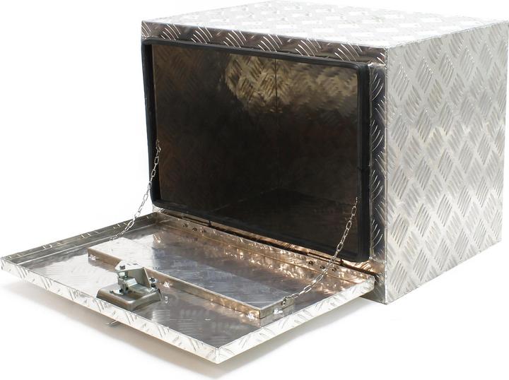 Immagine prodotto Wiltec Cassetta degli attrezzi Chequer Plate Site Box Storage Chest Tool Van Truck Pick up Alluminio (61,5 x 40 x 45 cm, 110.25 l)