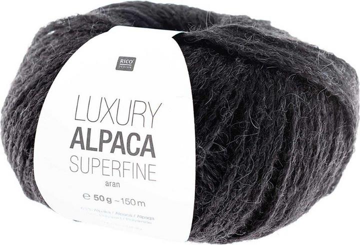Produktbild Rico Luxury Alpaca Superfine Aran, schwarz, 50 g, 150 m, 63 % WP, 37 % PA (140 m)