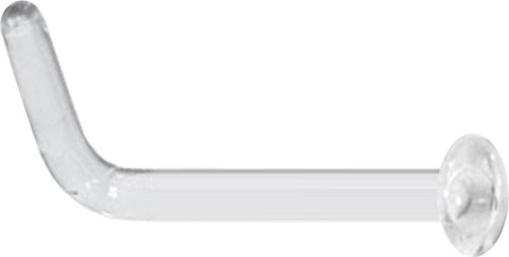 Produktbild Star Piercing Nasenstecker gewinkelt transparent mit Teller (Glas, ohne Messing)