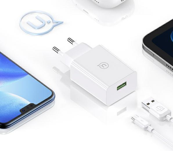 Image du produit Usams Zestaw szybkiego ład. Micro 2a 1m Fast Charging biały/white SC series(CC083) (18 W)