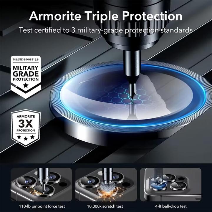 Immagine prodotto Mx. Moox iPhone 15 Pro / 15 Pro Max - Tempered Glass / Panzerglas Rückkamera - schwarz einzeln (1 Pezzo/i, Apple iPhone 15 Pro Max, Apple iPhone 15 Pro)