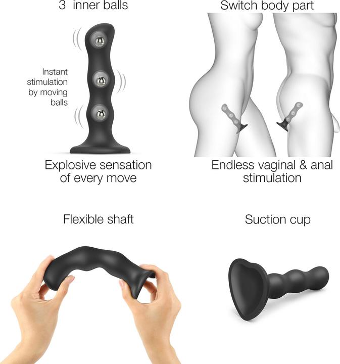 Produktbild Strap-on-me Dildo Geisha Ball Black XL