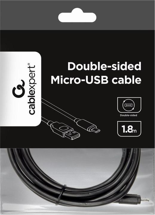 Image du produit Gembird CC-USB2-AMMDM-6 Câble USB Micro-USB A USB A noir de 1,8m (1.80 m, USB 2.0)
