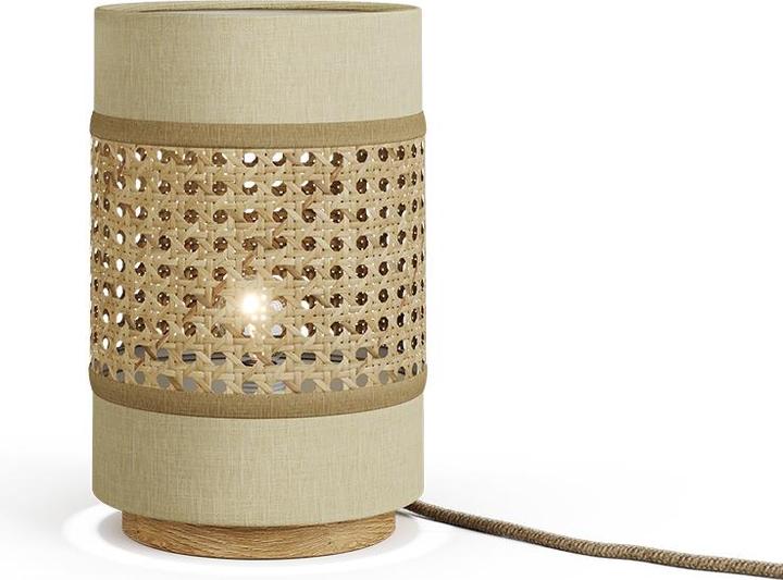Produktbild Vicco Tischlampe Morten, Rattan/Creme, 17.5 x 26.5 cm (E27)