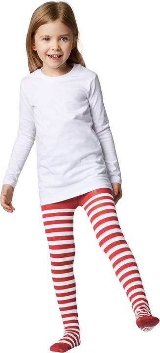 tectake Gestreifte Strumpfhose für Kinder rot-weiss