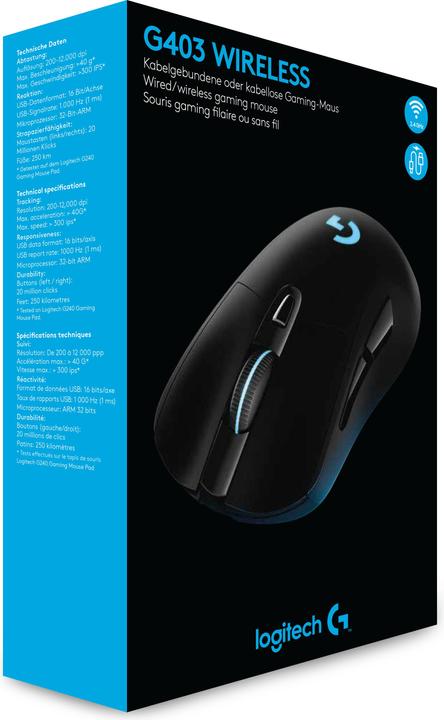 Image du produit Logitech G G403 Prodigy (Sans fil, Filaire)