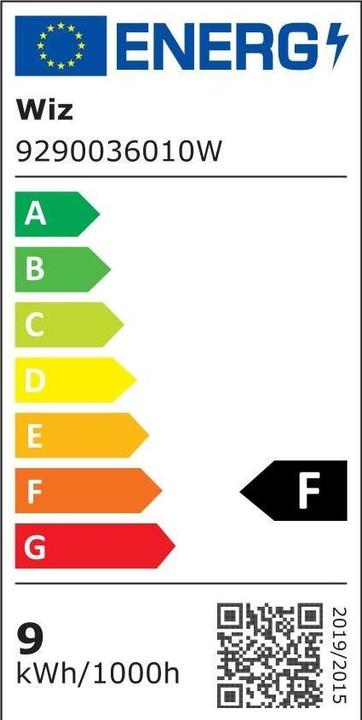 Energie-Label WiZ Tunable White & Color Standard (E27, 8.50 W, 806 lm, 2 x, F)