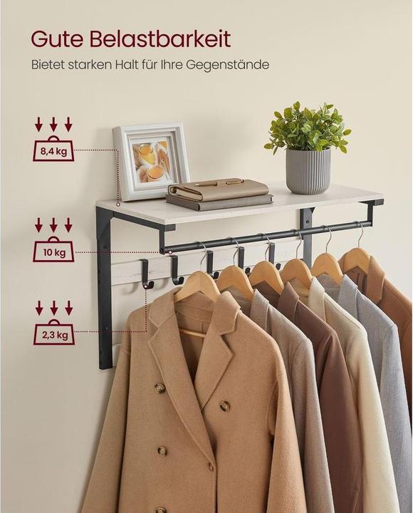 Image du produit Vasagle Wandgarderobe 10 Haken 65 cm x 42 cm