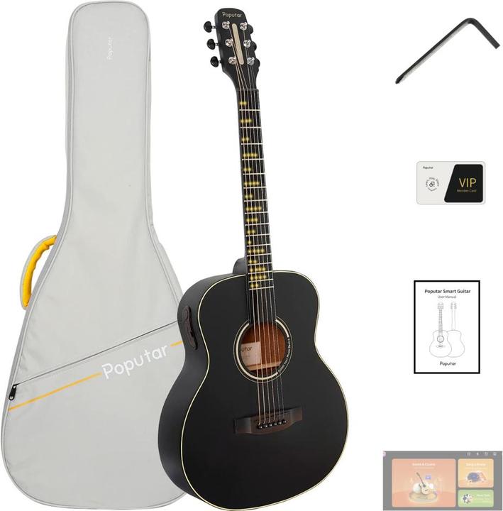 Image du produit Popu Music Guitare western Poputar T2 (Guitare occidentale, Rosewood (matériau de pont), Épicéa (table d'harmonie), Acajou (matériau arrière), Acajou (matériau latéral), Acrylonitrile butadiene styrene (ABS) (matériau de la planche à doigts))