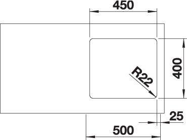 Produktbild Blanco Andano 450-U (Unterbauspüle, 45 cm, 49 cm)