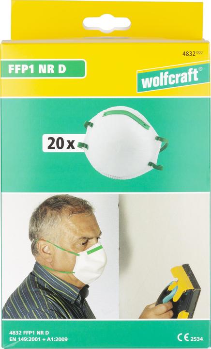 Produktbild wolfcraft 3 Feinstaubmasken FFP1 NR D (FFP1, 3 x)
