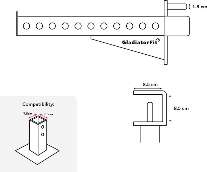Image du produit Gladiatorfit Dispositif de sécurité pour barres de fitness