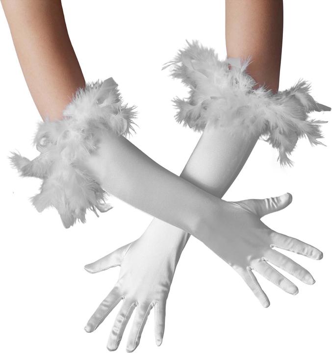 Image du produit tectake Gants longs en satin avec plumes