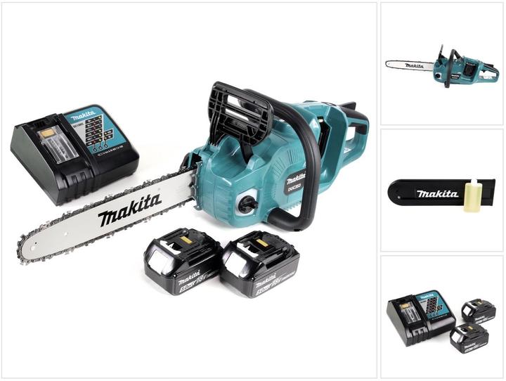 Image du produit Makita DUC 353 RT2 Akku Kettensäge 36V ( 2x18V ) Brushless 35 cm + 2x 5,0 Ah Akku + Ladegerät (Tronçonneuse à batterie)