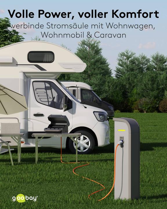Produktbild Goobay CEE-Adapterleitung, CEE-Stecker auf Schutzkontakt-Kupplung, 5 m (5 m, CEE 16/5)