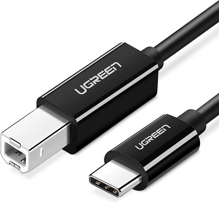 Actual product image Ugreen US370 45034 cable for USB-C / USB-B printer 1m - black (1 m, USB 2.0)
