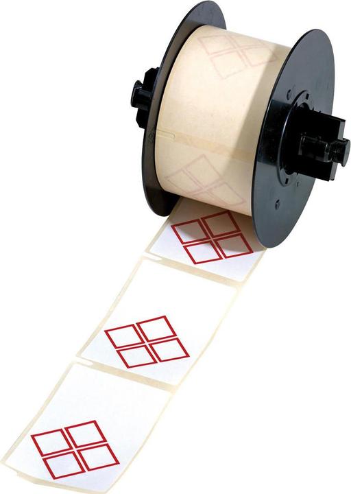 Produktbild Brady MNK-CLP-105x155-L4B-B7610-0.2, Papier, Weiss, matt, 105.00 x 155.00 mm, Layout L4B(4 rote Rau