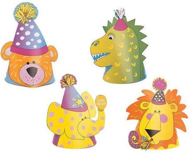 Produktbild Generic Tiere Partyhütchen 4erPack Karton