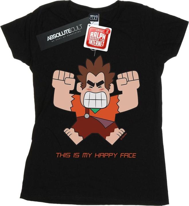 Actual product image Disney Womens/Ladies Wreck It Ralph Happy Face Cotton T-Shirt (S)