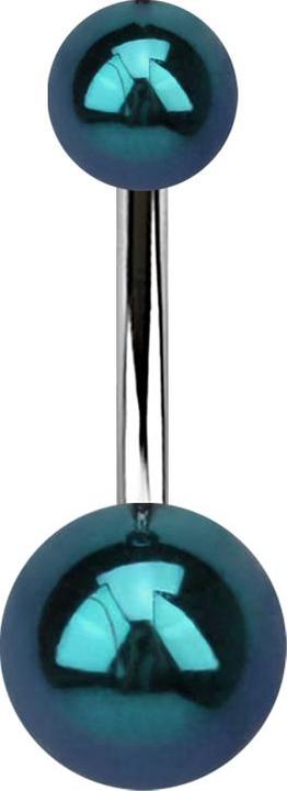 Image du produit Star Piercing Banane argentée avec deux boules revêtues de métal noir (sans laiton, Acier chirurgical 316L, Acrylique)