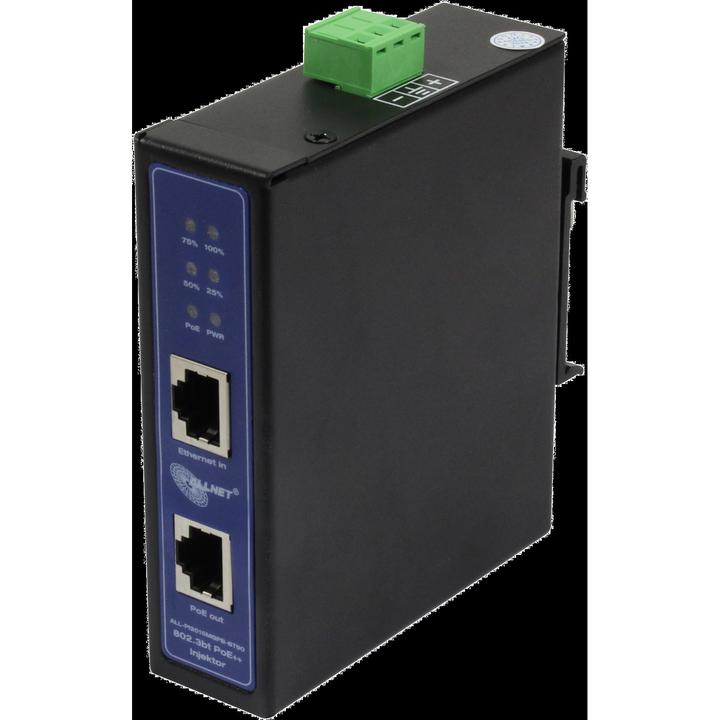 Image du produit Allnet Injecteur PoE Industriel MultiGigabit - PoE BT avec Power Booster (15.4W/30W/90W) - DIN - ALLN (802.3af (PoE), 802,3bt (PoE+++), 802,3at (PoE+), 90 W)