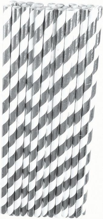 Actual product image Bristol Novelty With Strips Disposable Drinking Straws Paper 24Pack (24 x)