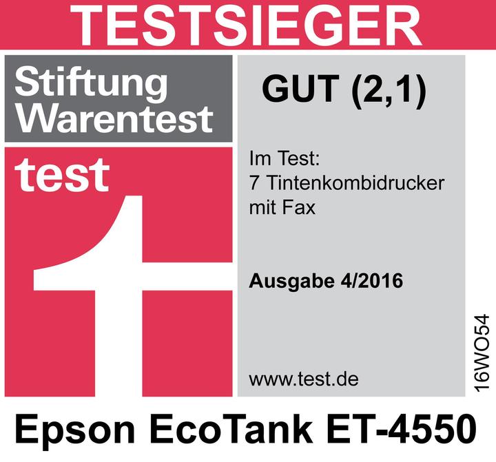 Image du produit Epson ET-4550 EcoTank (Réservoir d'encre, Couleur)