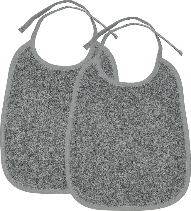 Actual product image Meyco Bib 2-pack basic terry towelling grey