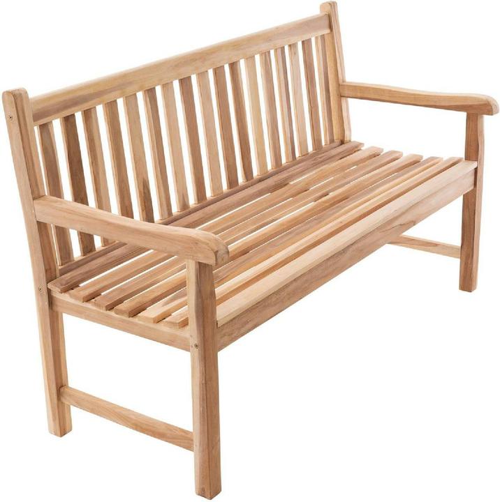 Produktbild VCM 3-Sitzer Gartenbank Parkbank hochwertig massiv Teak Holz natur 150 cm