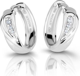 Modesi Fashionable silver earrings with zircons M26027