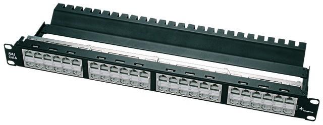 Produktbild Telegärtner AMJ Module K Cat.6 - Patch Panel - RJ-45/RJ-11/RJ-12 X 48 - Schwarz (Patch Panel)