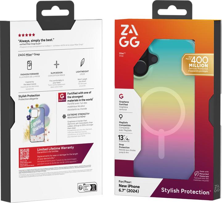 Productafbeelding Zagg Milan Snap MagSafe iPhone 16 Plus hoesje - Iridescent (Apple iPhone 16 Plus)